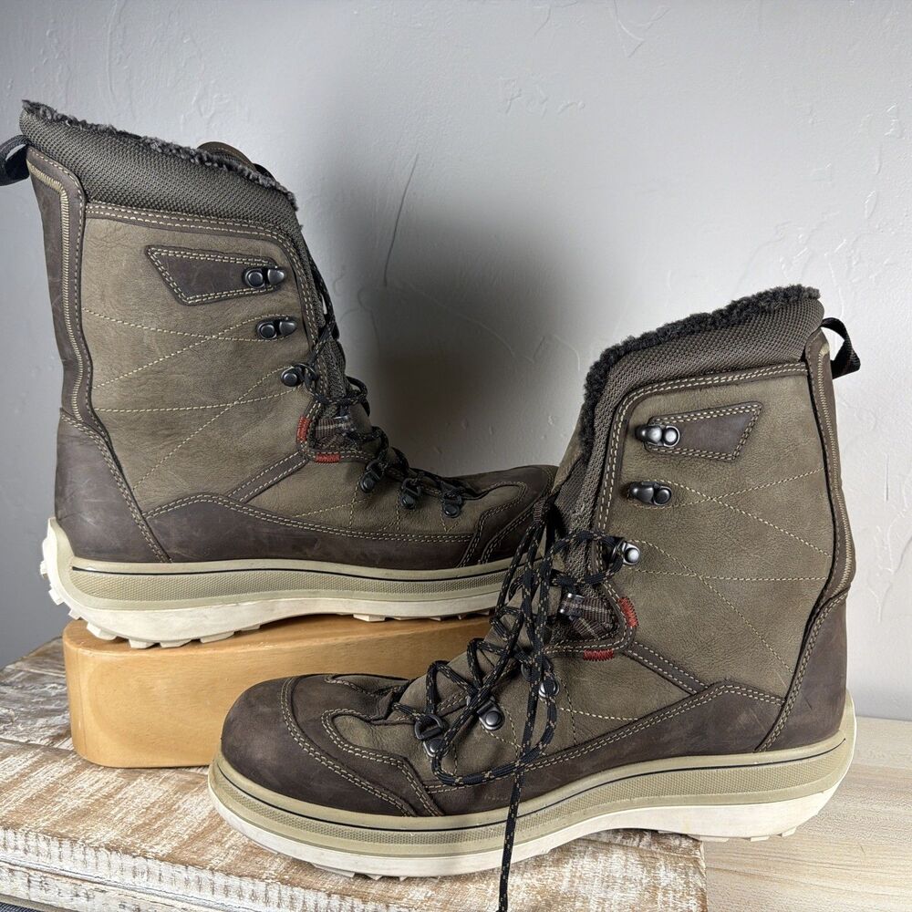 ECCO Roxton Gore-Tex Men's 42 Brown Leather Suede Winter Snow Boots Waterproof